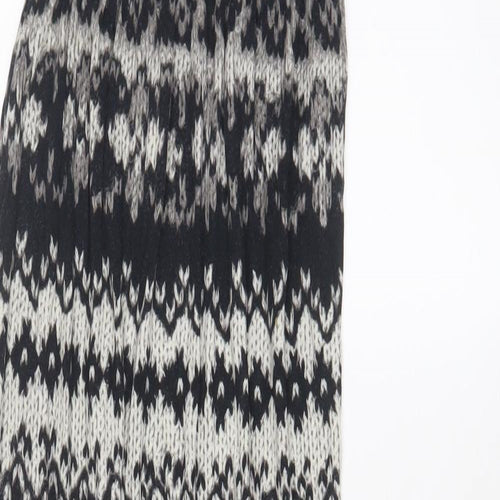 Love Womens Grey Geometric Viscose A-Line Size M Off the Shoulder Pullover - M/L