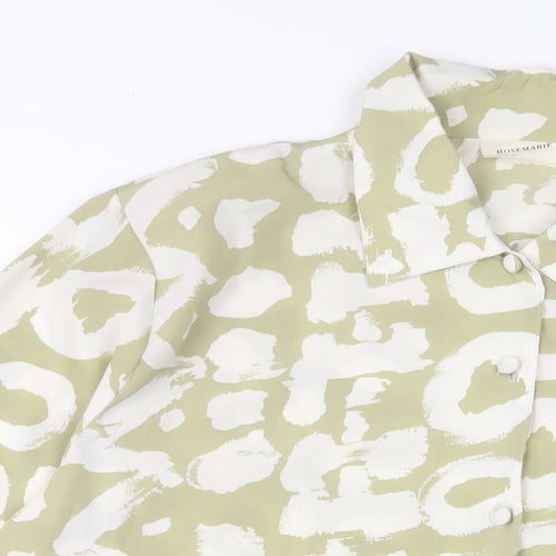 Rose Marie Womens Green Geometric Polyester Basic Button-Up Size 20 Collared