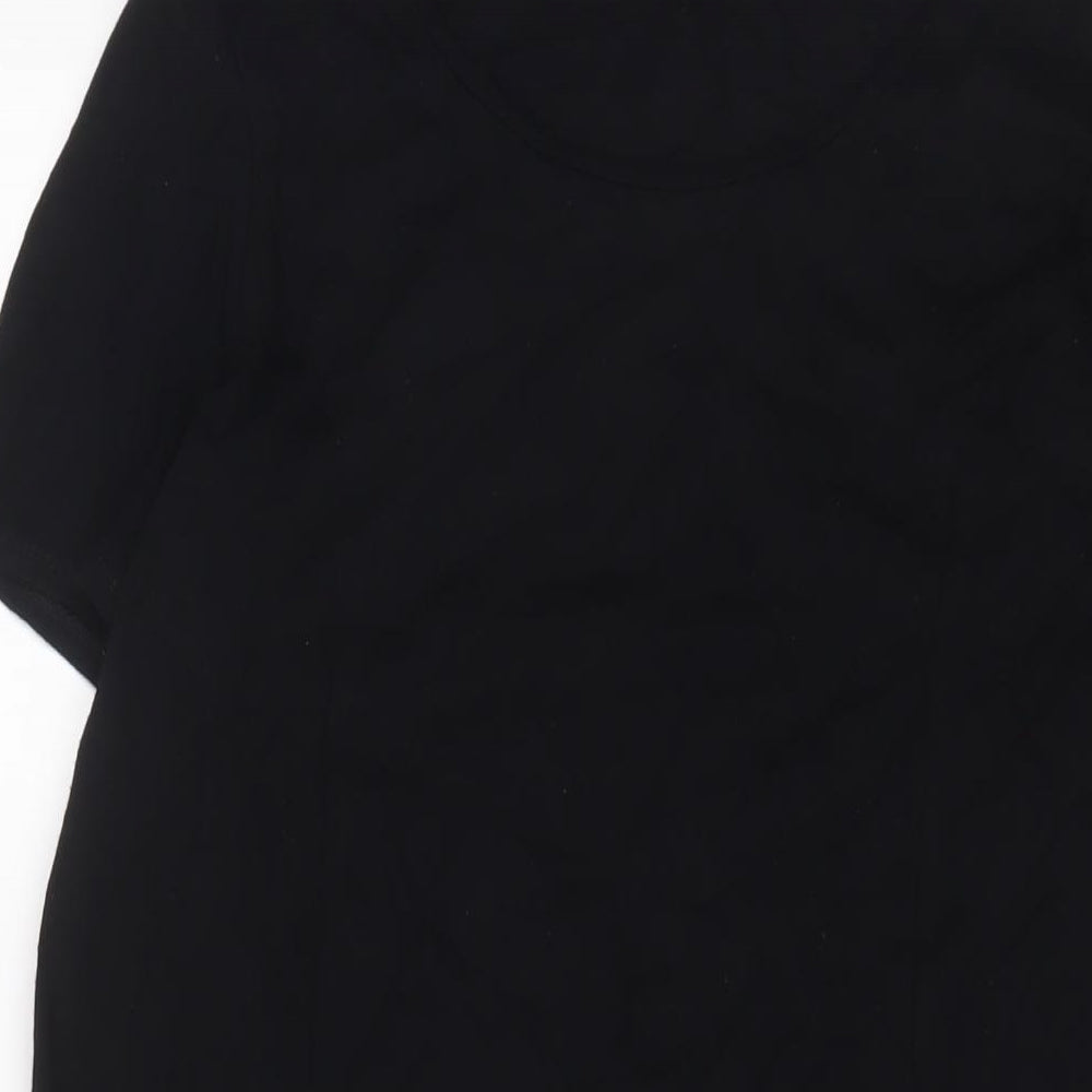 Roman Womens Black Viscose Sheath Size 14 Scoop Neck Pullover - Studded
