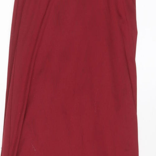 Missguided Womens Red Polyester A-Line Size 8 Off the Shoulder Zip