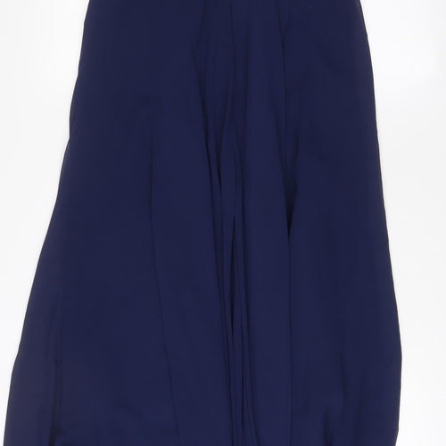 Serenade Womens Blue Polyester Ball Gown Size 16 V-Neck Zip