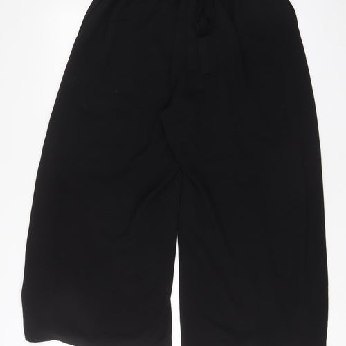New Look Womens Black Polyester Trousers Size 12 L24 in Regular Tie
