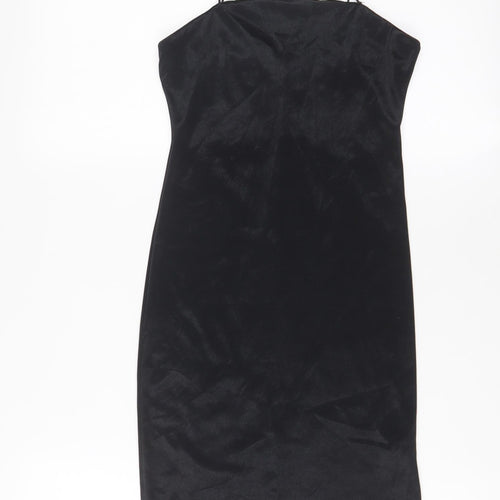 New Look Womens Black Polyester Bodycon Size 6 Square Neck Pullover - Straps