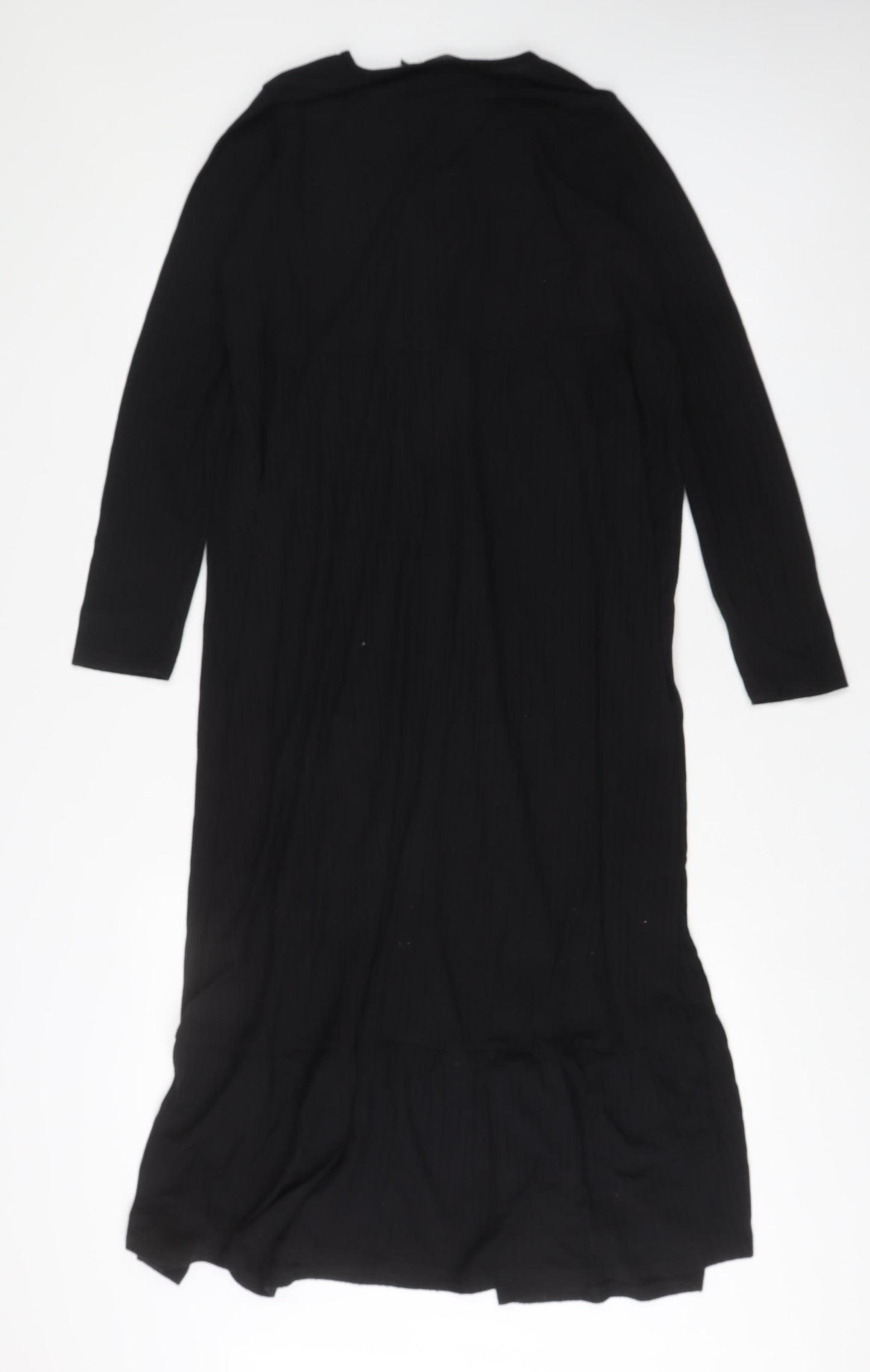 Boohoo Womens Black Polyester A-Line Size 14 Crew Neck Pullover