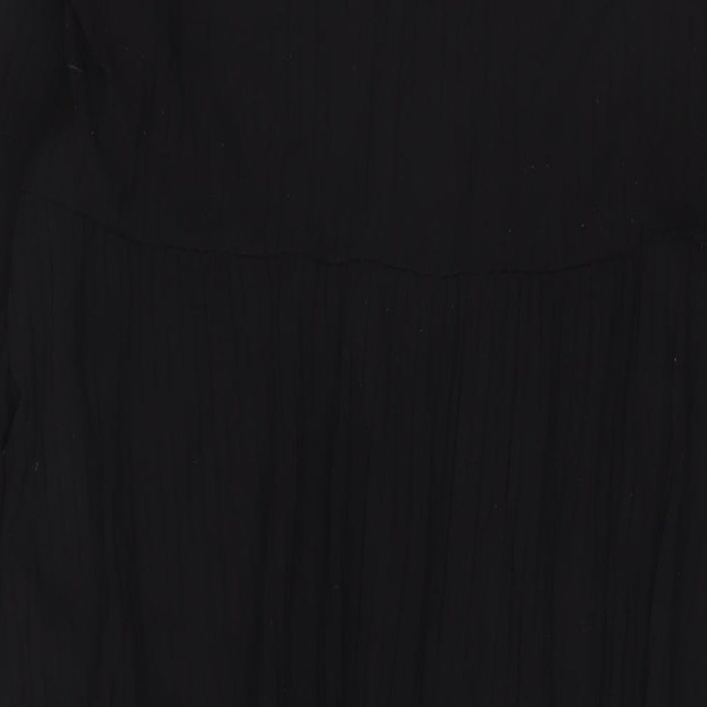 Boohoo Womens Black Polyester A-Line Size 14 Crew Neck Pullover