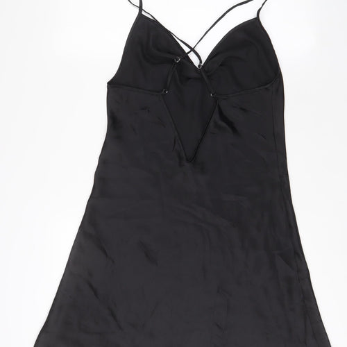 DYNASTY Womens Black Solid Polyester Cami Dress Size L