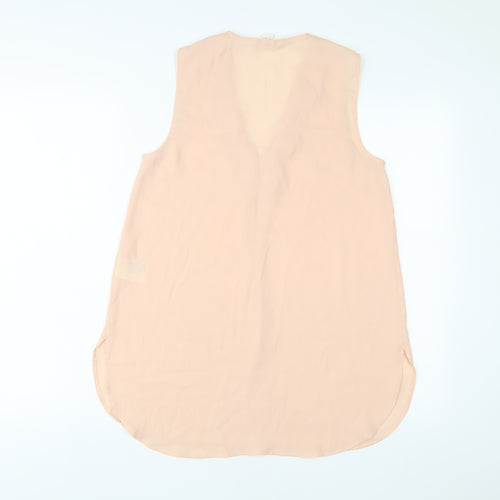 H&M Womens Pink Polyester Basic Blouse Size 6 V-Neck