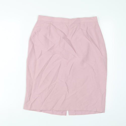 etham Womens Pink Polyester A-Line Skirt Size 16 Button