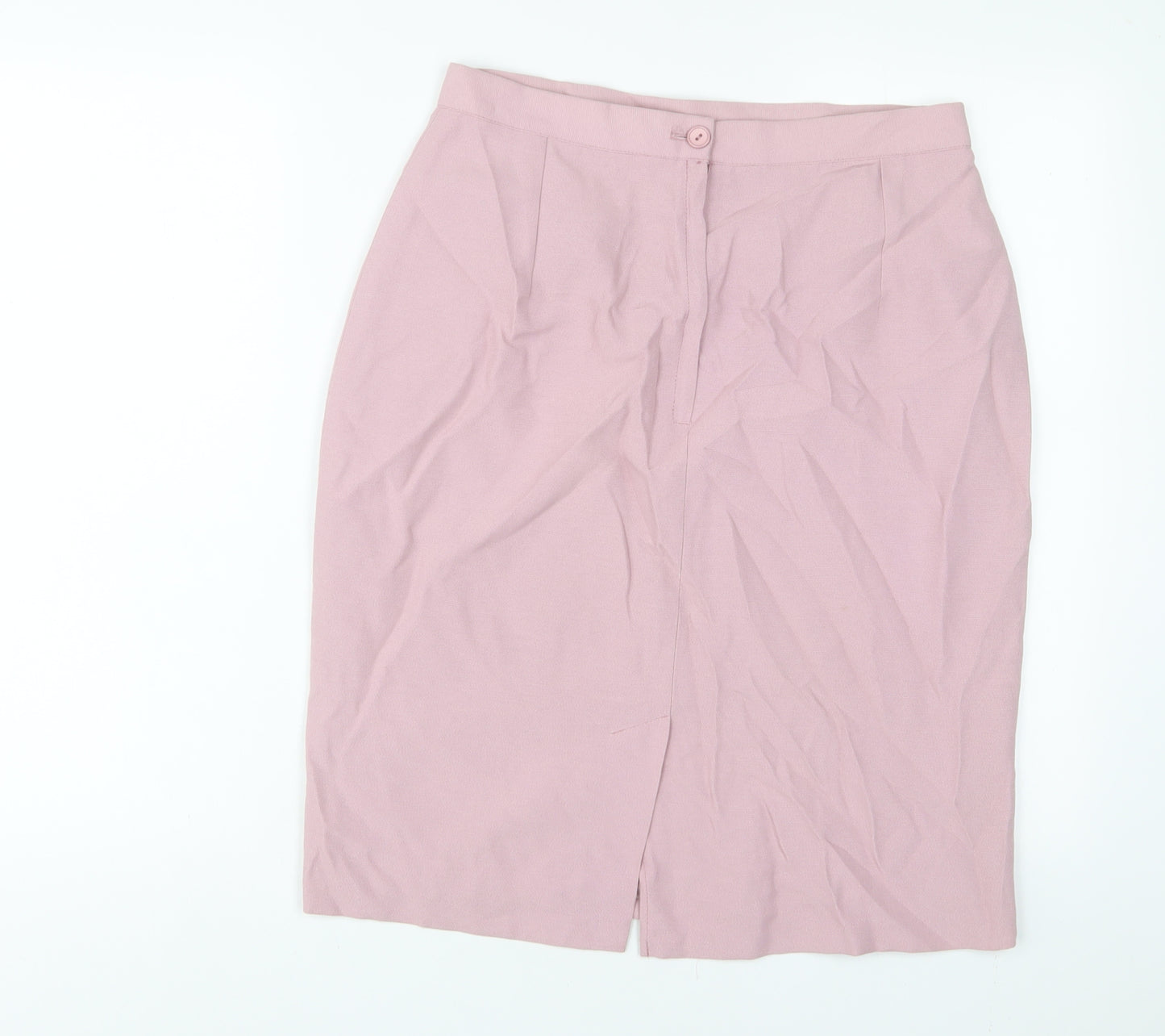 etham Womens Pink Polyester A-Line Skirt Size 16 Button