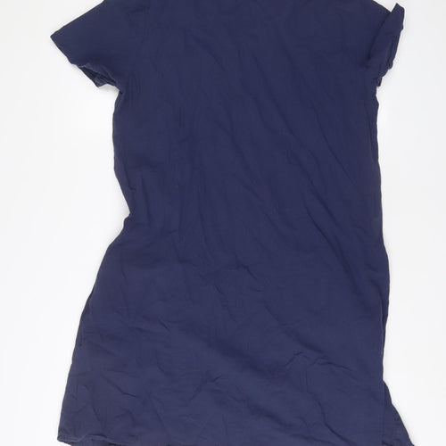 EMERY ROSE Womens Blue Linen A-Line Size XL V-Neck Pullover