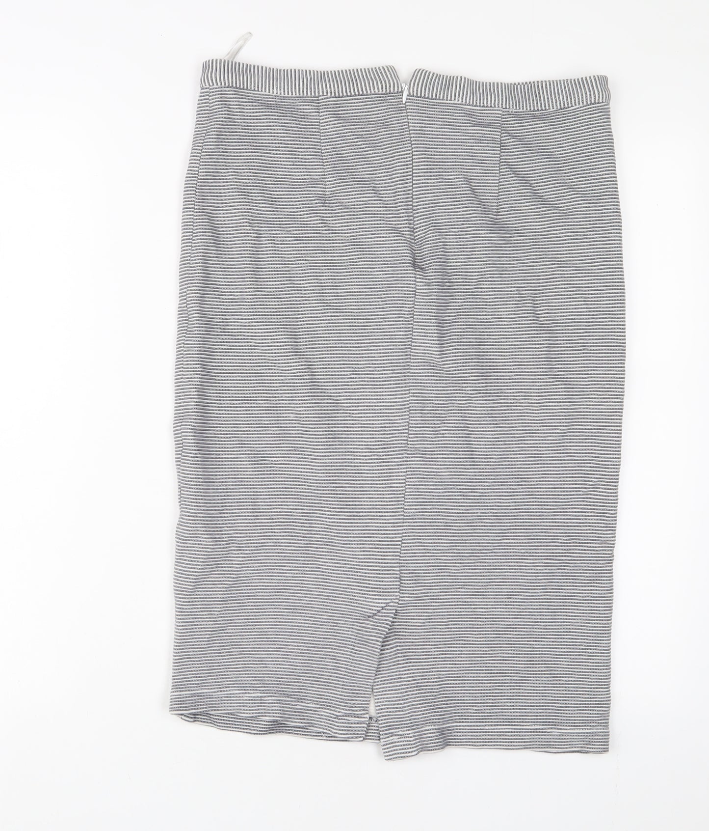 Topshop Womens Blue Striped Cotton A-Line Skirt Size 14 Zip