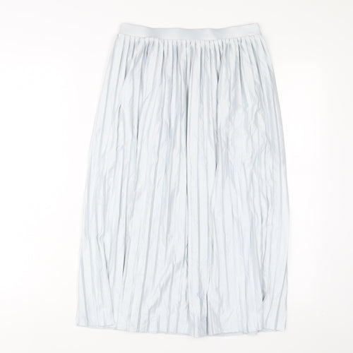 Topshop Womens Blue Polyester A-Line Skirt Size 8 - Pleated