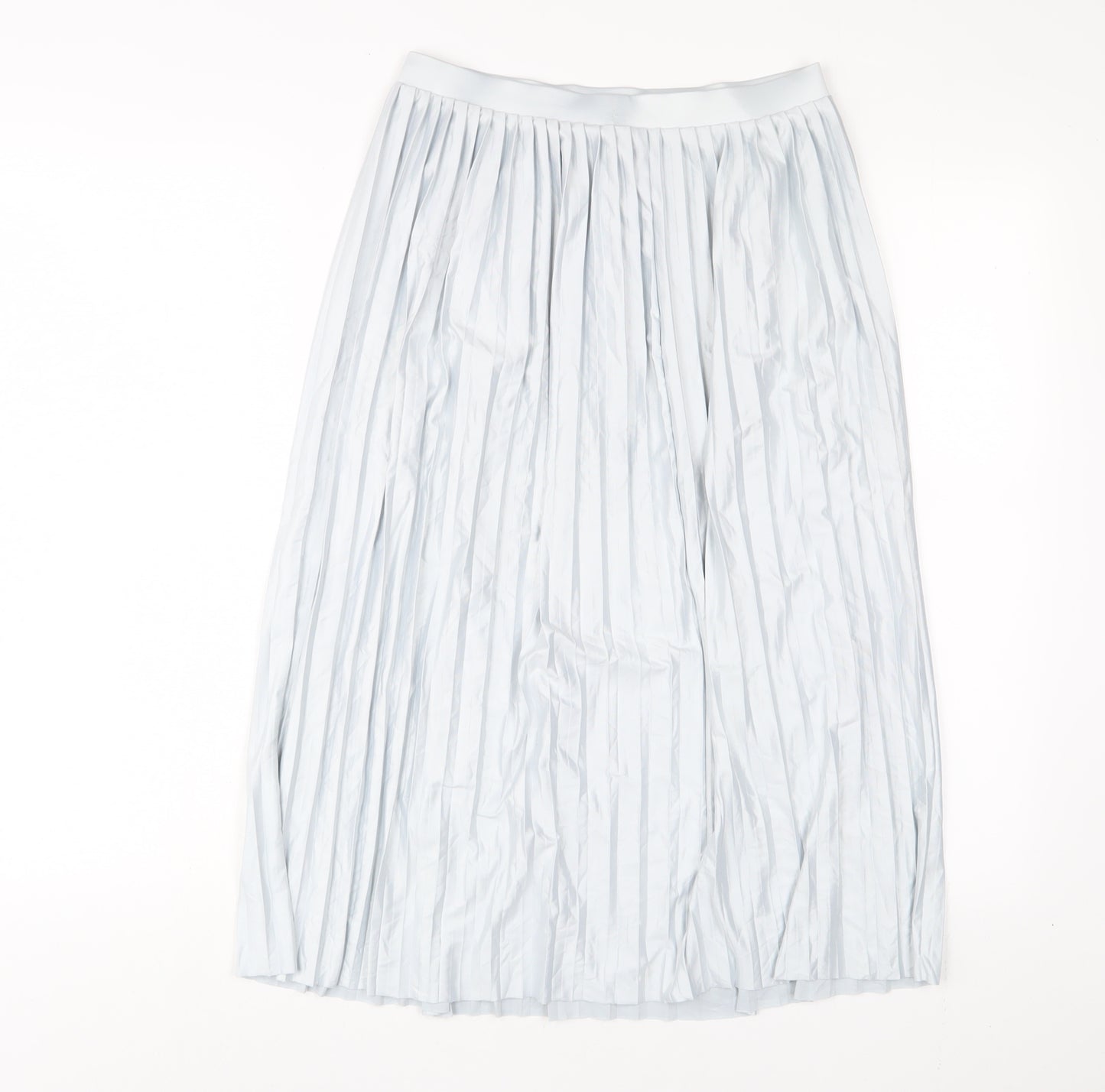 Topshop Womens Blue Polyester A-Line Skirt Size 8 - Pleated