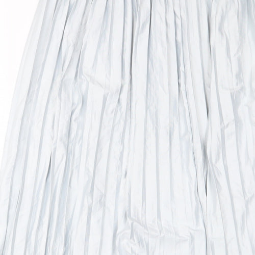 Topshop Womens Blue Polyester A-Line Skirt Size 8 - Pleated