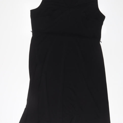 H&M Womens Black Polyester A-Line Size XL V-Neck Pullover