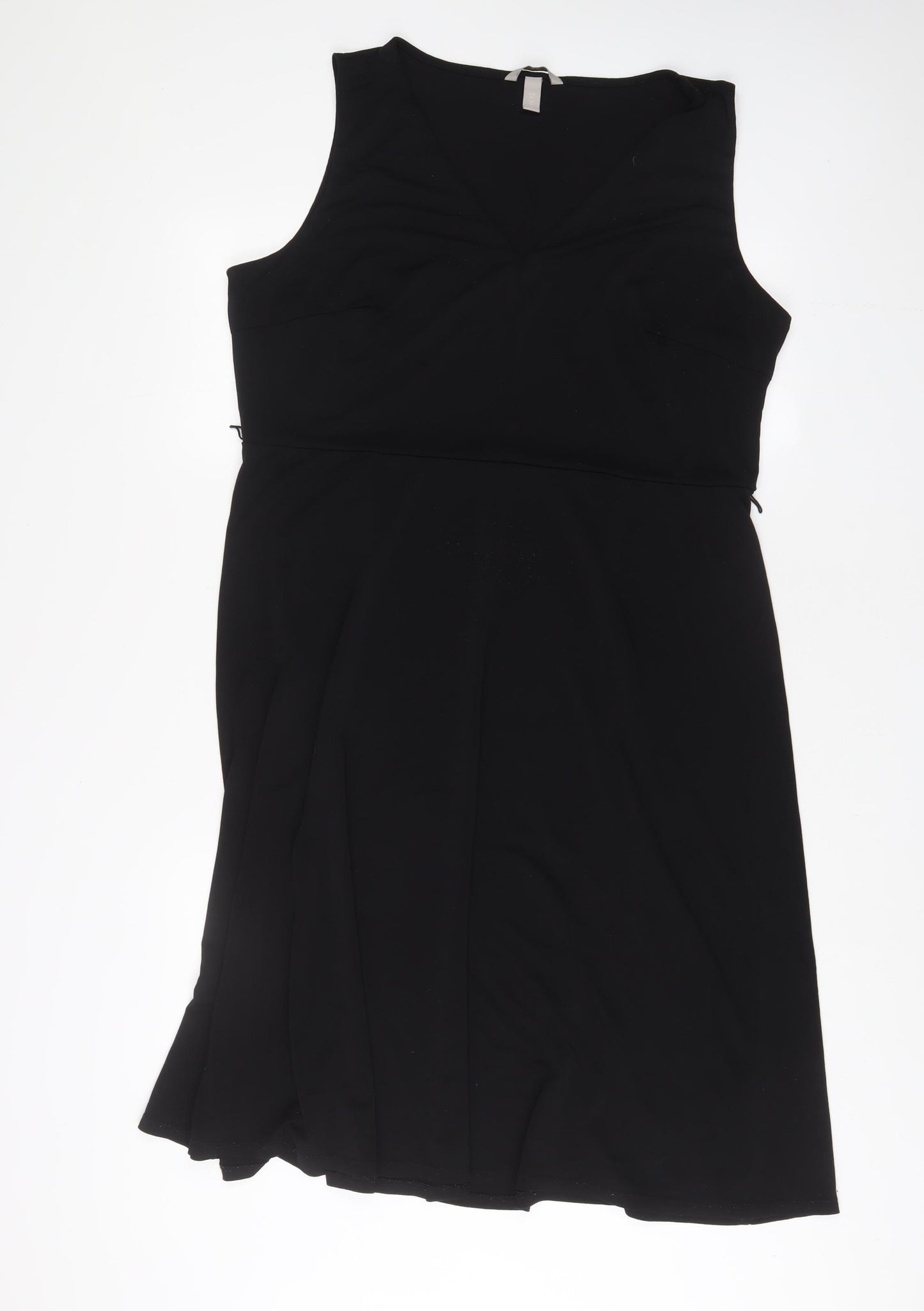 H&M Womens Black Polyester A-Line Size XL V-Neck Pullover