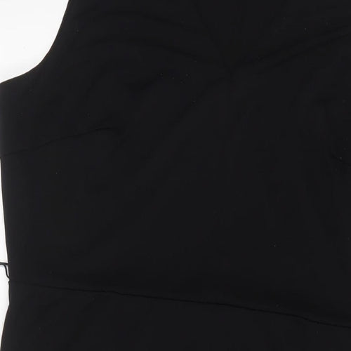 H&M Womens Black Polyester A-Line Size XL V-Neck Pullover