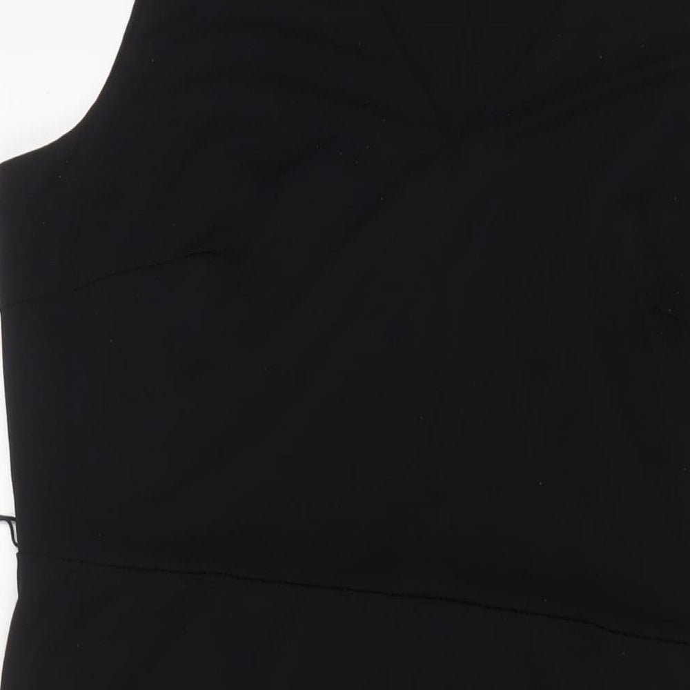 H&M Womens Black Polyester A-Line Size XL V-Neck Pullover