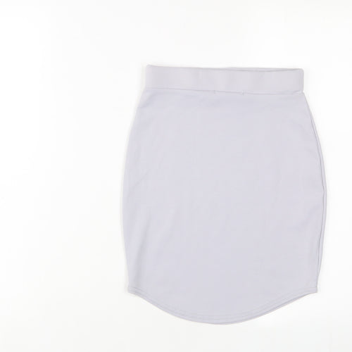 Missguided Womens Grey Polyester A-Line Skirt Size 8