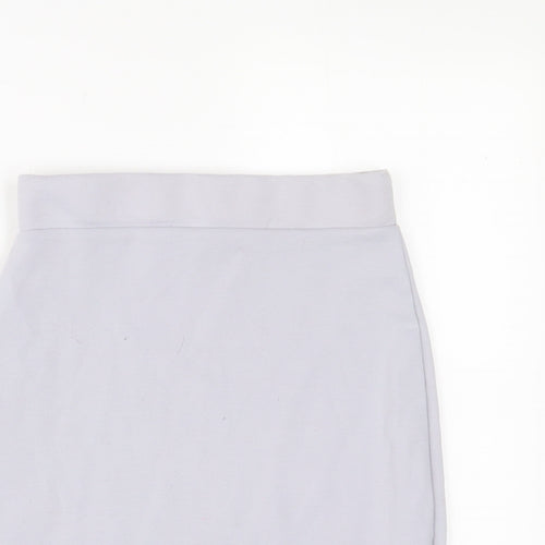 Missguided Womens Grey Polyester A-Line Skirt Size 8