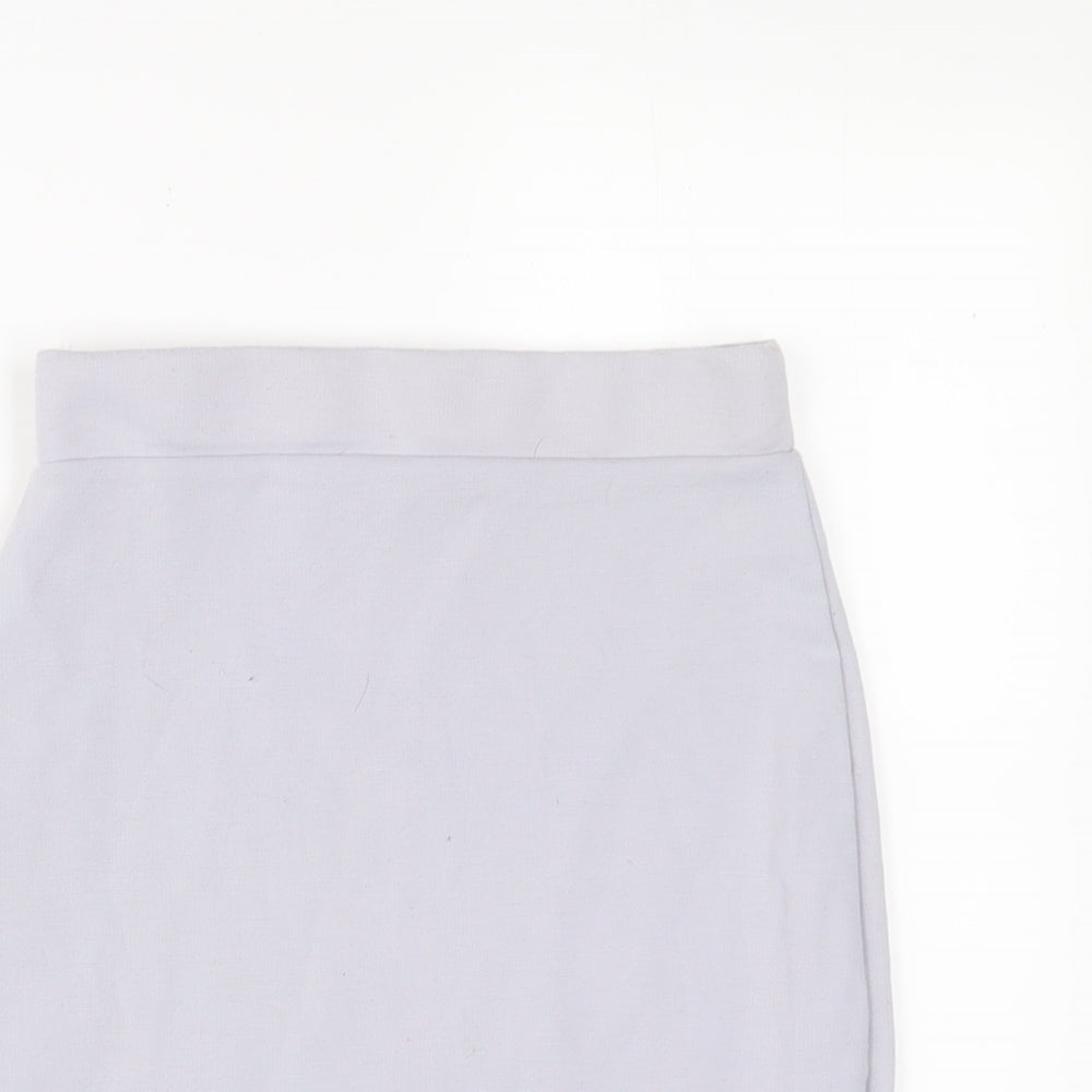 Missguided Womens Grey Polyester A-Line Skirt Size 8