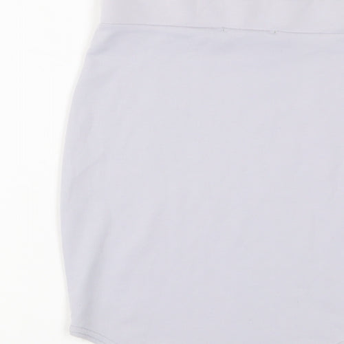 Missguided Womens Grey Polyester A-Line Skirt Size 8