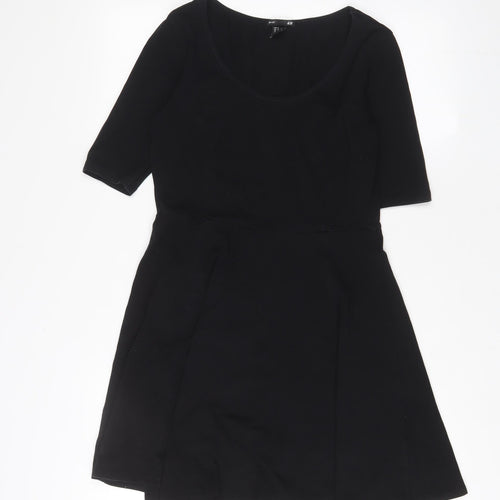 H&M Womens Black Cotton A-Line Size M Scoop Neck Pullover