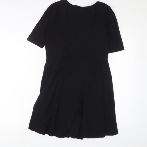 H&M Womens Black Cotton A-Line Size M Scoop Neck Pullover