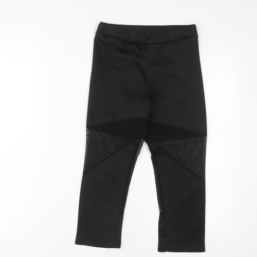 Boohoo Womens Black Polyester Cropped Leggings Size 6 L20 in Regular Pullover - Breathable