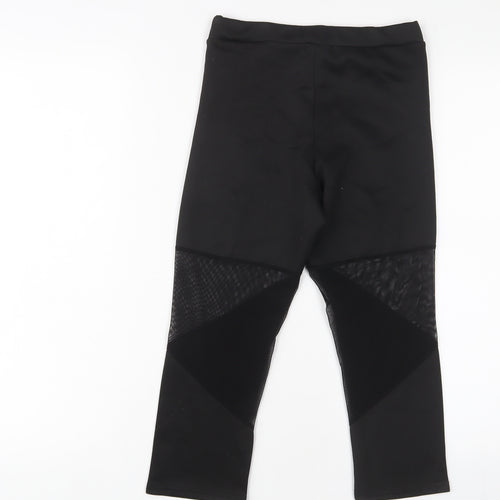 Boohoo Womens Black Polyester Cropped Leggings Size 6 L20 in Regular Pullover - Breathable