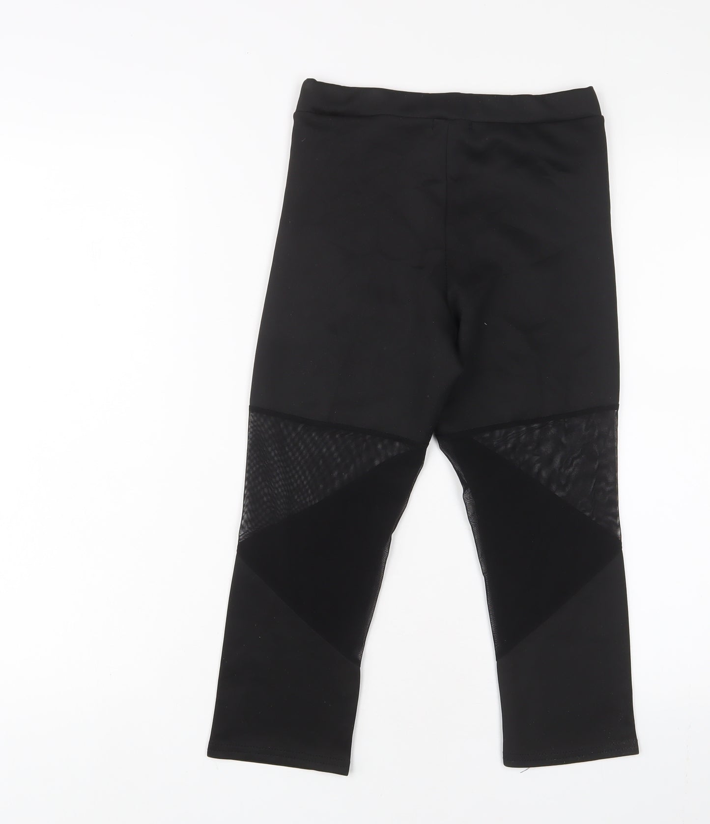 Boohoo Womens Black Polyester Cropped Leggings Size 6 L20 in Regular Pullover - Breathable