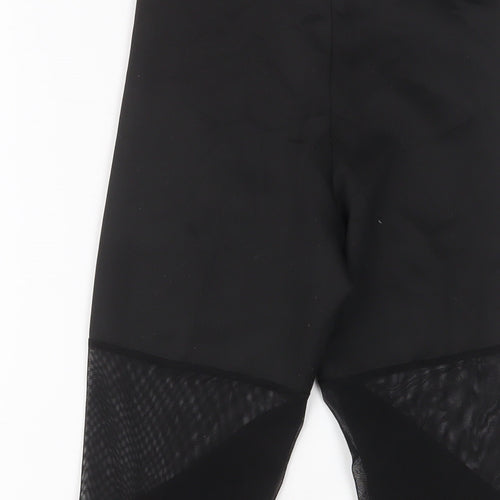 Boohoo Womens Black Polyester Cropped Leggings Size 6 L20 in Regular Pullover - Breathable