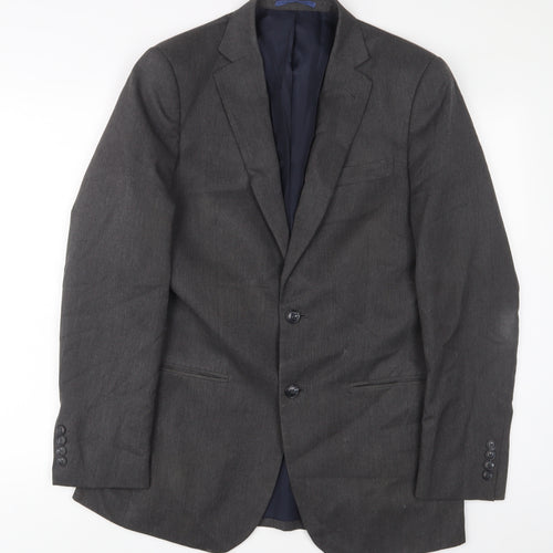 Marks and Spencer Mens Grey Polyester Jacket Suit Jacket Size 38 Regular - Inside Pockets