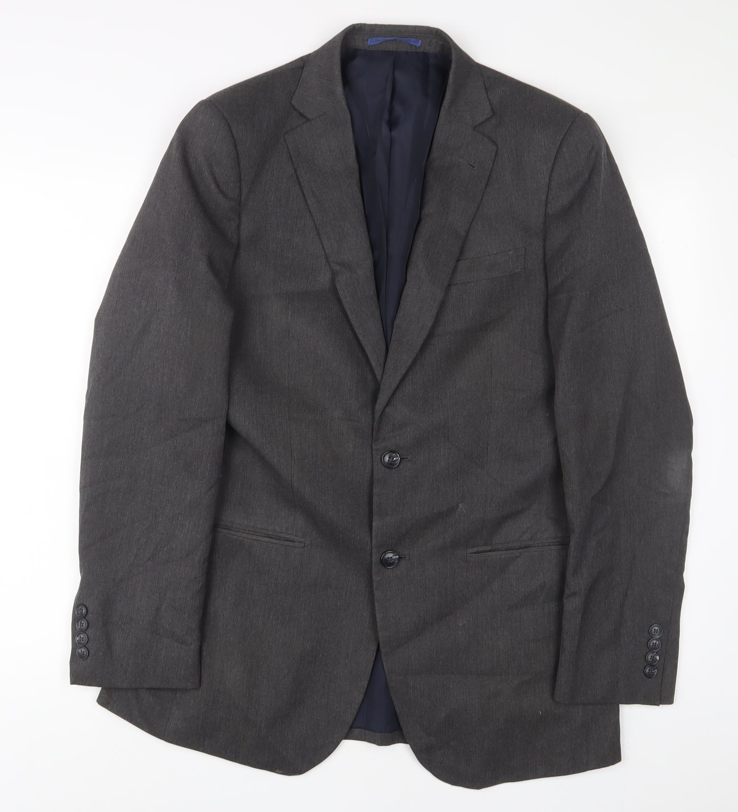 Marks and Spencer Mens Grey Polyester Jacket Suit Jacket Size 38 Regular - Inside Pockets