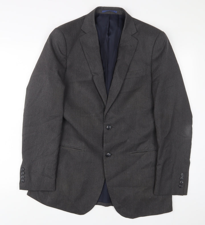 Marks and Spencer Mens Grey Polyester Jacket Suit Jacket Size 38 Regular - Inside Pockets