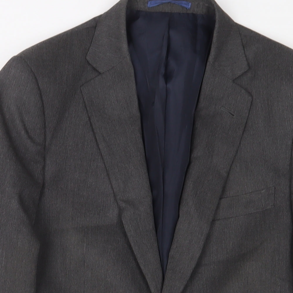 Marks and Spencer Mens Grey Polyester Jacket Suit Jacket Size 38 Regular - Inside Pockets