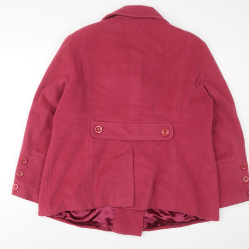 Alex & Co Womens Pink Overcoat Coat Size 18 Button