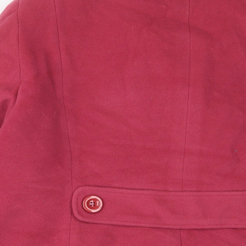 Alex & Co Womens Pink Overcoat Coat Size 18 Button