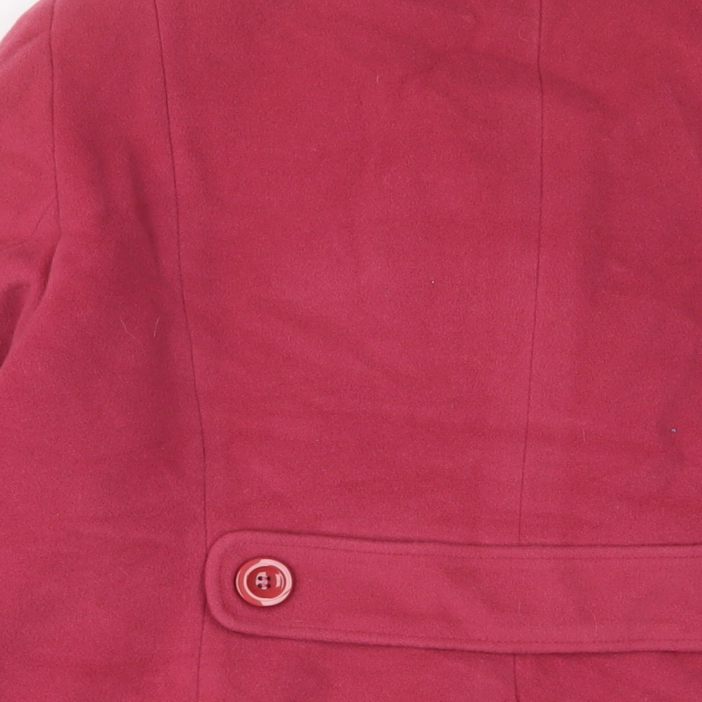Alex & Co Womens Pink Overcoat Coat Size 18 Button