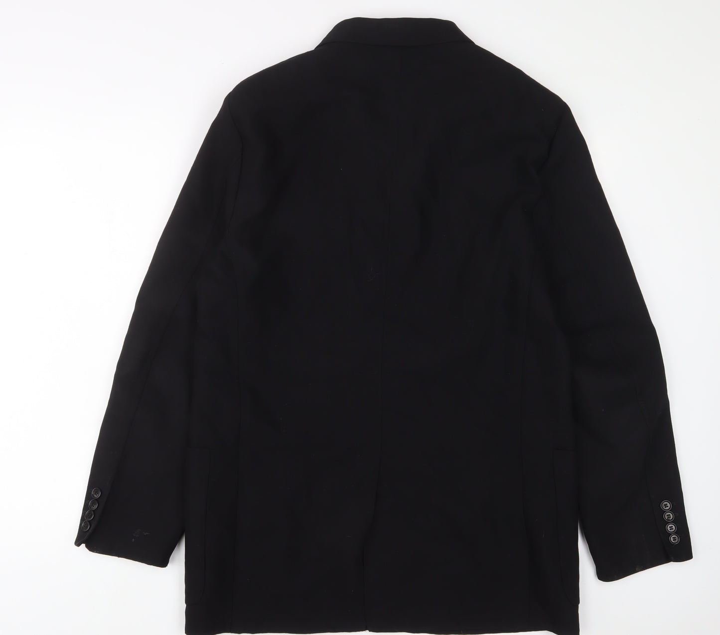 Jaeger Womens Black Jacket Blazer Size 26 Button - Shoulder Pads