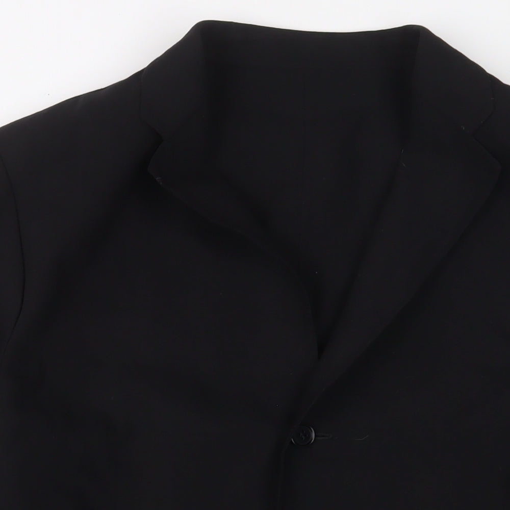 Jaeger Womens Black Jacket Blazer Size 26 Button - Shoulder Pads