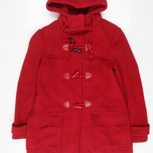 Joules Womens Red Jacket Size 12 Snap - Pockets