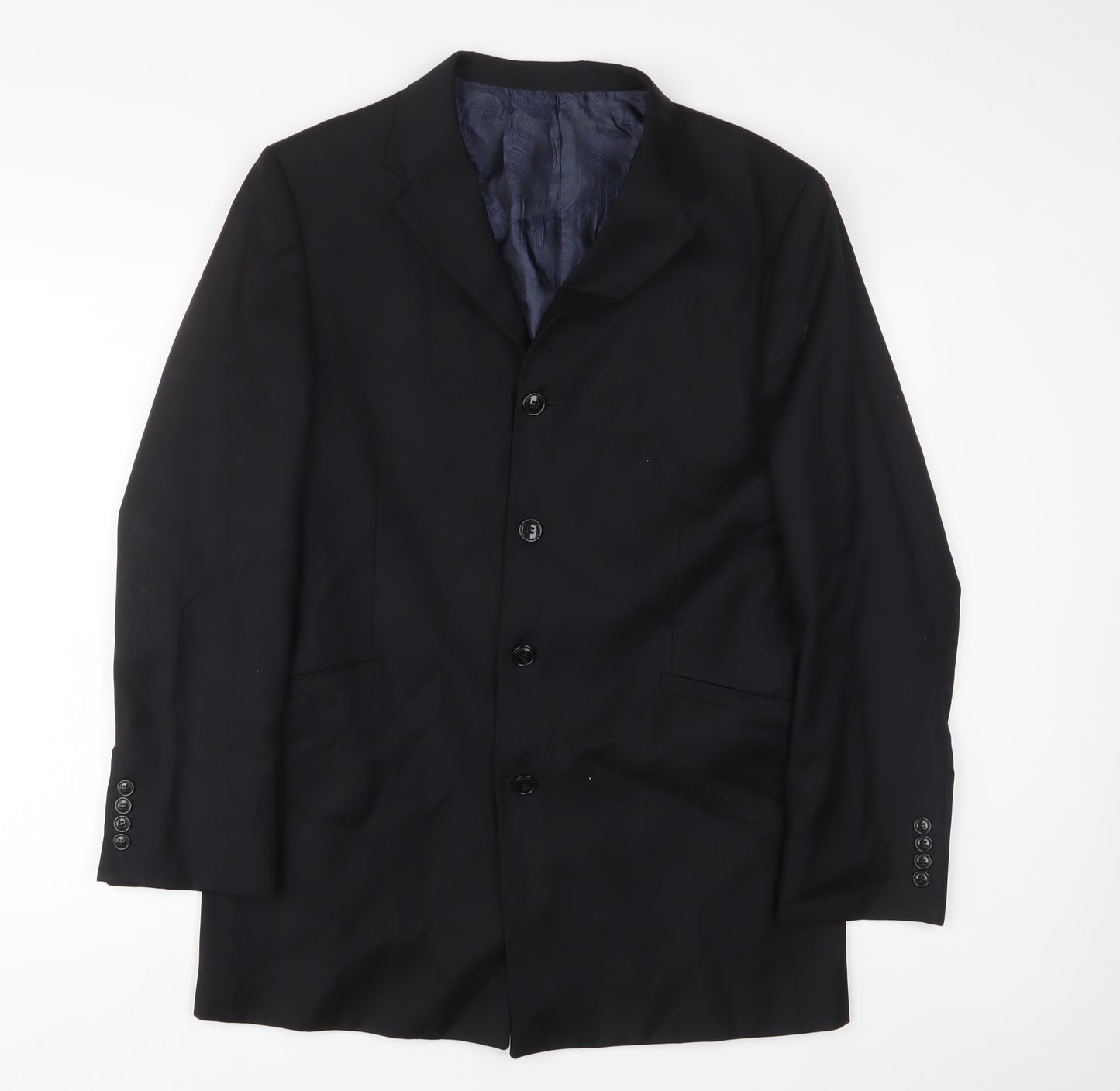 _urban Mens Black Wool Jacket Suit Jacket Size 40 Regular