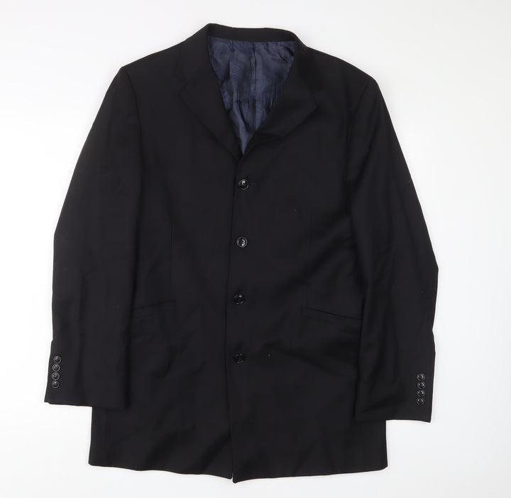 _urban Mens Black Wool Jacket Suit Jacket Size 40 Regular