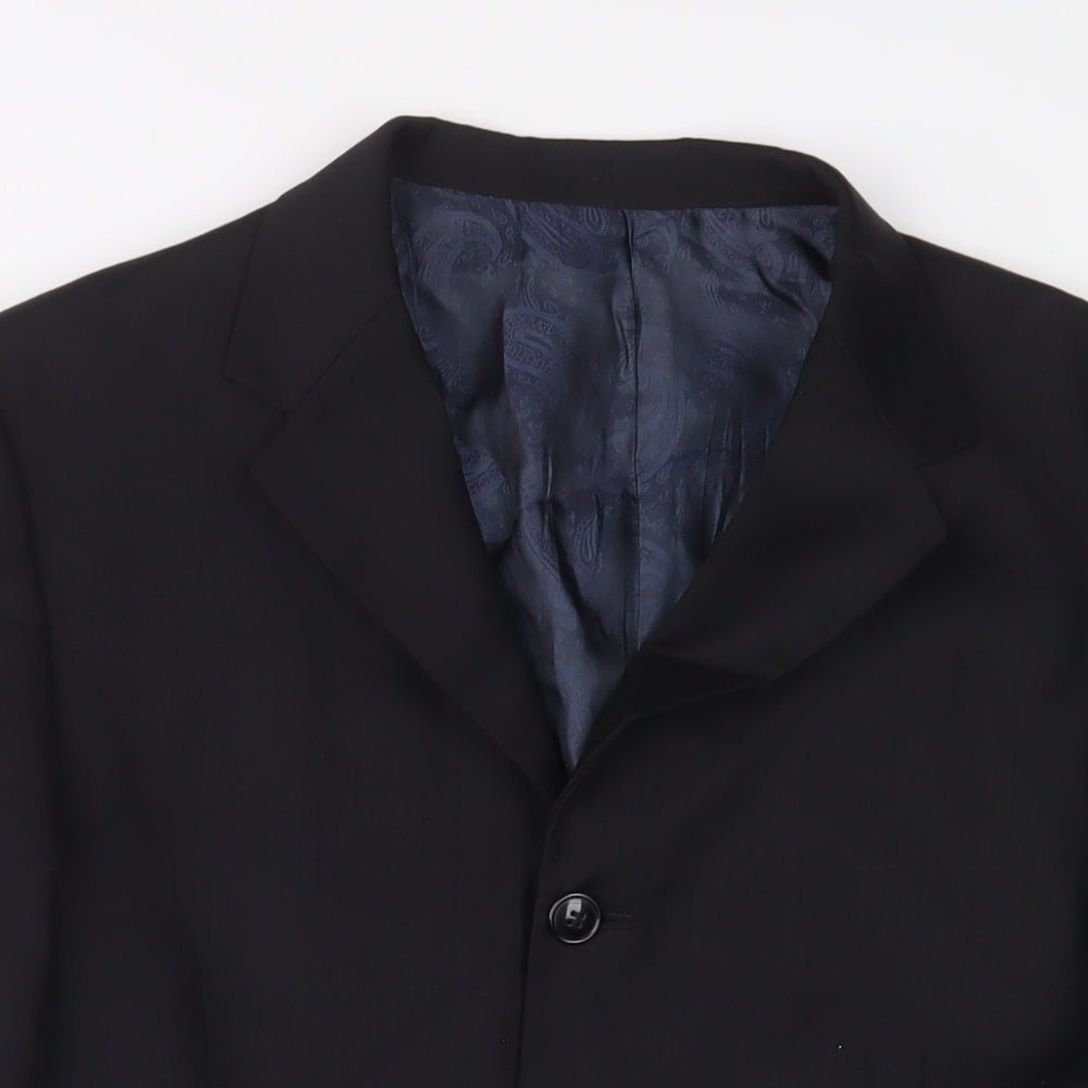 _urban Mens Black Wool Jacket Suit Jacket Size 40 Regular