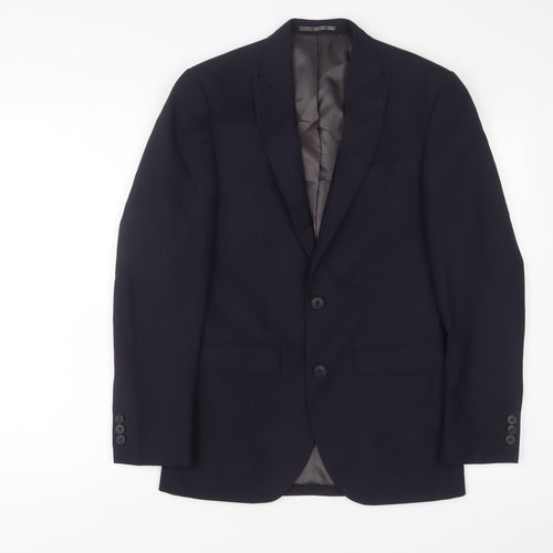 NEXT Mens Blue Polyester Jacket Suit Jacket Size 34 Regular - Inside Pockets
