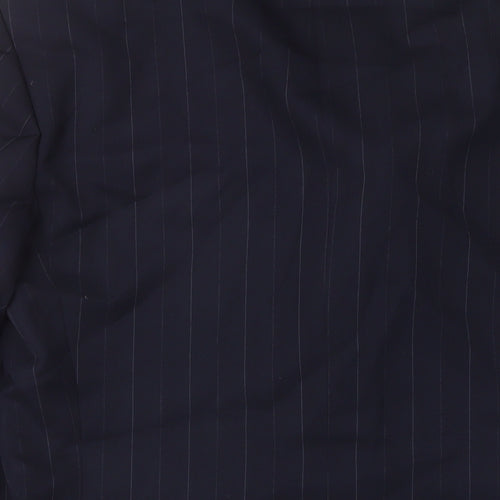 Lino Vierra Mens Blue Striped Polyester Jacket Suit Jacket Size 40 Regular