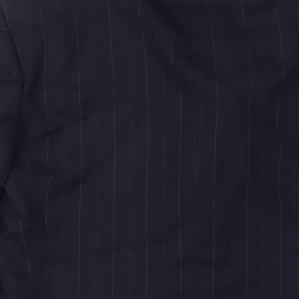 Lino Vierra Mens Blue Striped Polyester Jacket Suit Jacket Size 40 Regular