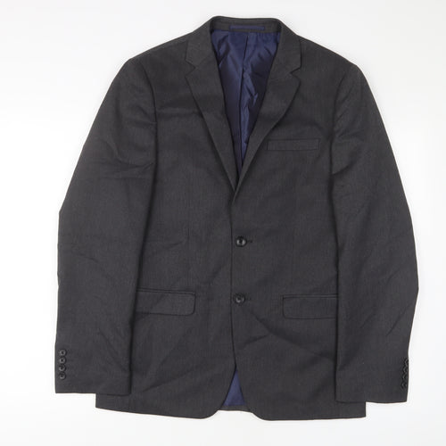 NEXT Mens Grey Polyester Jacket Suit Jacket Size 38 Regular