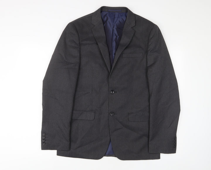 NEXT Mens Grey Polyester Jacket Suit Jacket Size 38 Regular